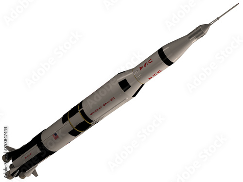 3d Rendering of a Saturn V Rocket