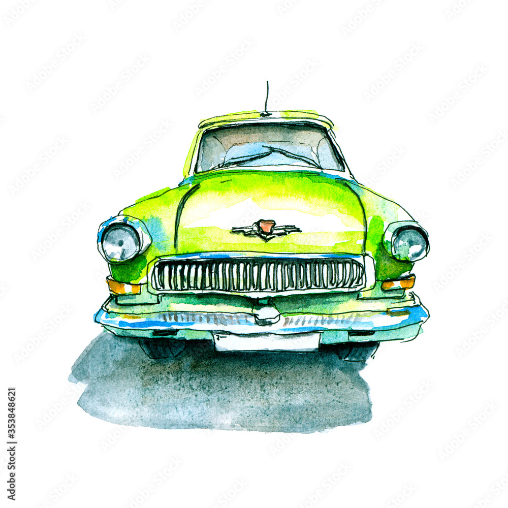 Outlined Old Classic Car 1950-vector Drawing Stock Vector (Royalty Free)  473937325 | Shutterstock