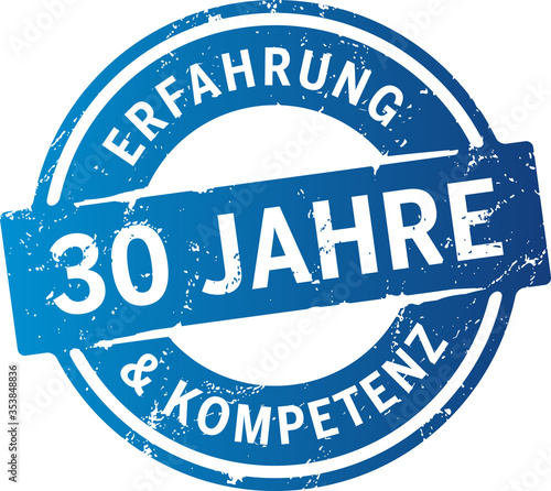 blauer Button 30 Jahre Erfahrung und Kompetenz
