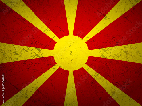 Grunge North Macedonia flag