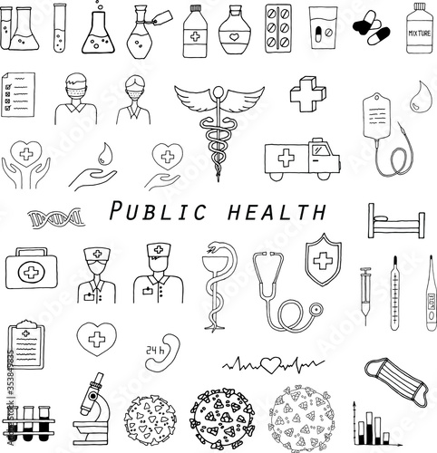 Public Health collage vector artwork (set of medical icons)
