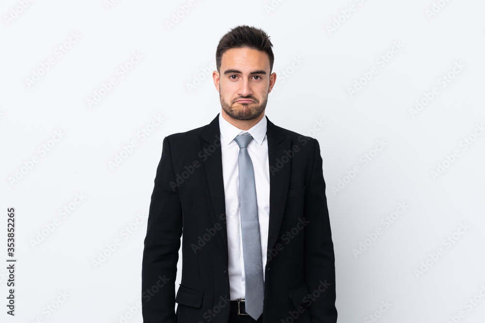 Young business man over isolated background sad Young business man over isolated background sad