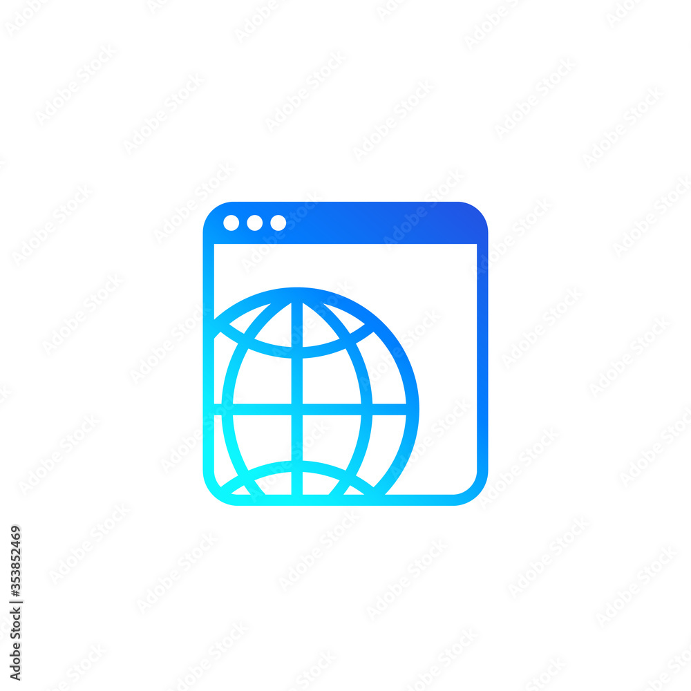 web page icon on white, website vector web page icon on white, website vector