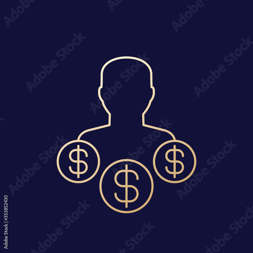 venture capitalist, investor line vector icon