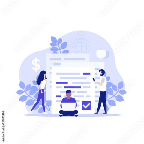 accepting new terms, corrections, vector illustration
