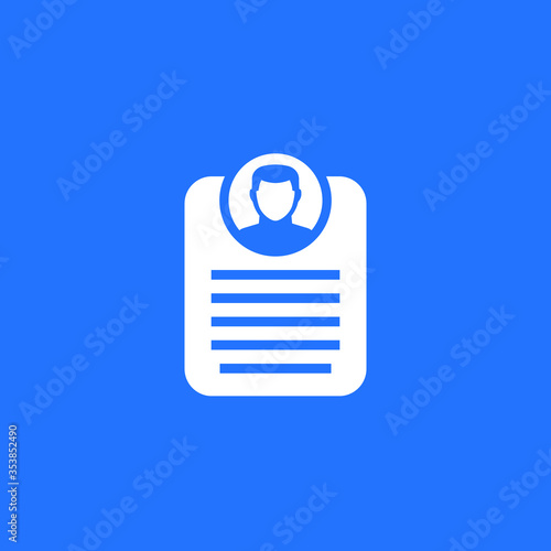 account info or personal data icon