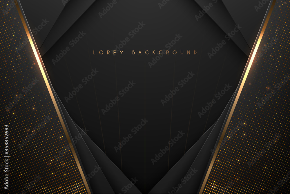 Abstract black and gold luxury background