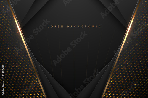 Abstract black and gold luxury background