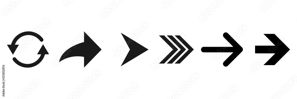 Arrows black set icons. Arrow collection vector illustration isolated on white. Arrows black set icons. Arrow collection vector illustration isolated on white.
