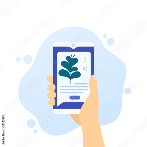 Smart farming and agriculture mobile app vector