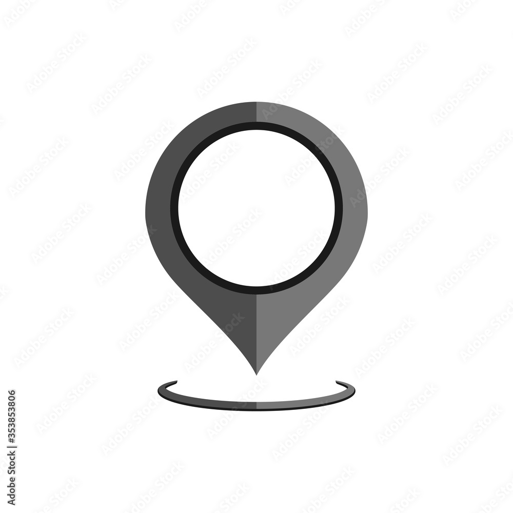 Map pointer, geo pin, location icon or geolocation, gps, on isolated white background. EPS 10 vector Map pointer, geo pin, location icon or geolocation, gps, on isolated white background. EPS 10 vector