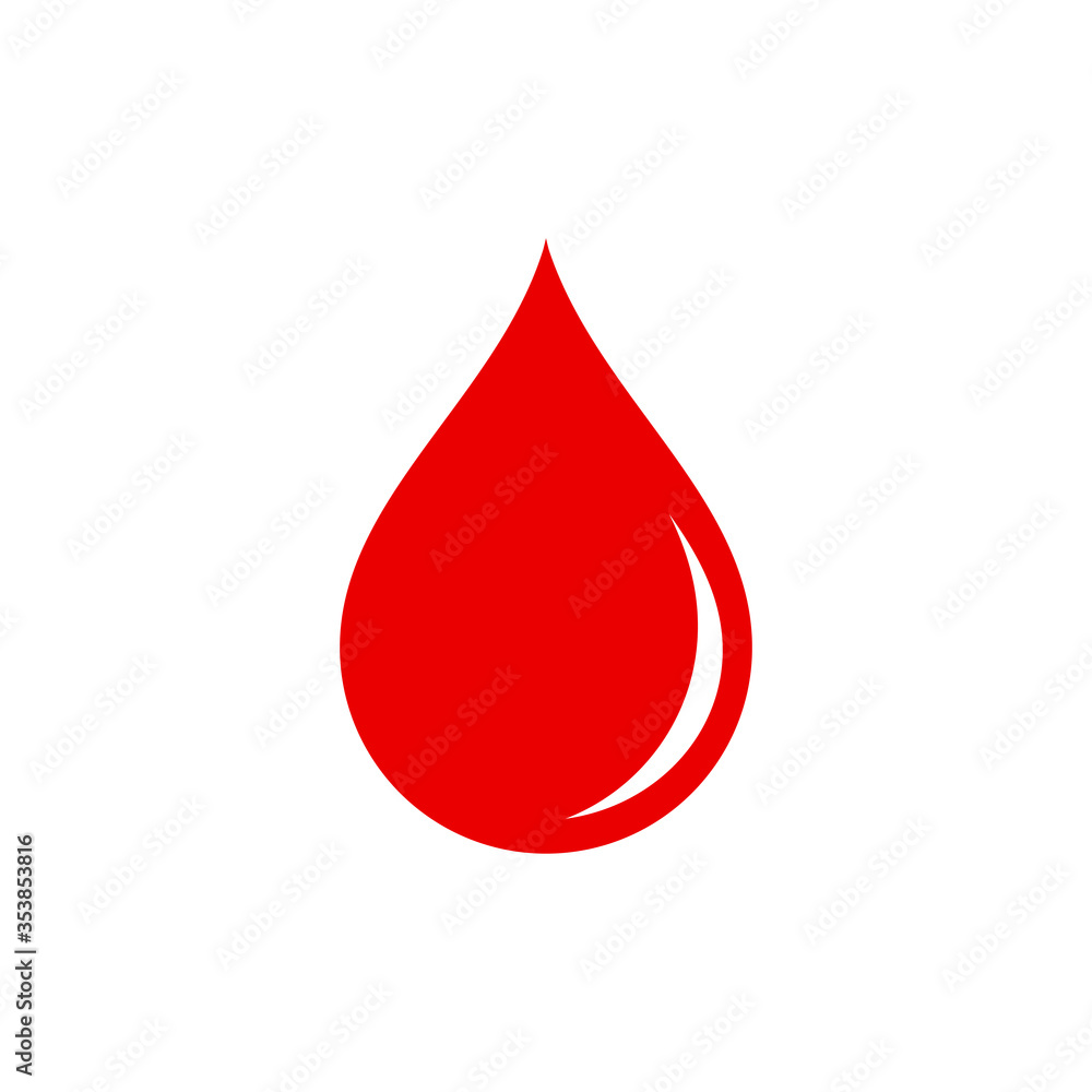 Drop of blood icon on isolated white background. EPS 10 vector. Drop of blood icon on isolated white background. EPS 10 vector.