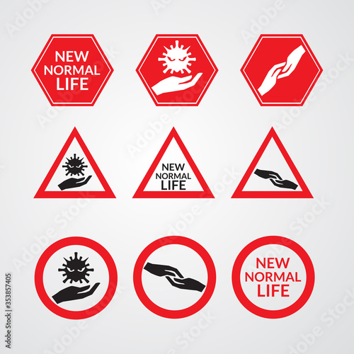 set of new normal sign vector illustration