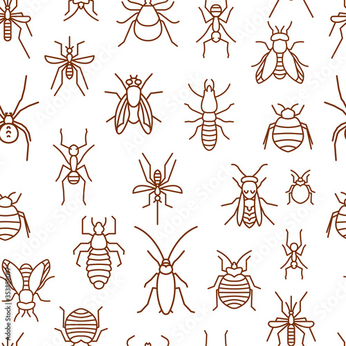 Insects seamless pattern