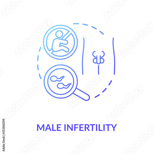 Male infertility concept icon. Mens inability to reproduce idea thin line illustration. Reproductive health problem, semen quality issue. Vector isolated outline RGB color drawing