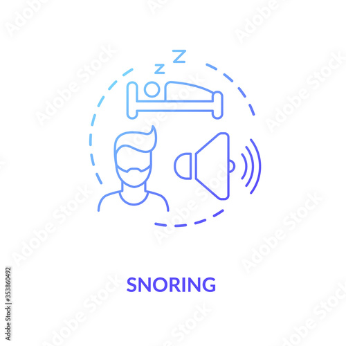Snoring concept icon. Common mens health problem, sleep apnea idea thin line illustration. Annoying noise, disrupting chronic condition. Vector isolated outline RGB color drawing