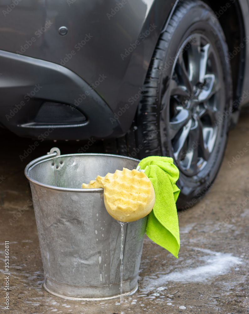 Car Cleaning Stock Photo - Download Image Now - Car Wash, Bucket, Bath  Sponge - iStock