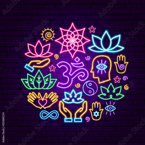 Meditation Neon Concept