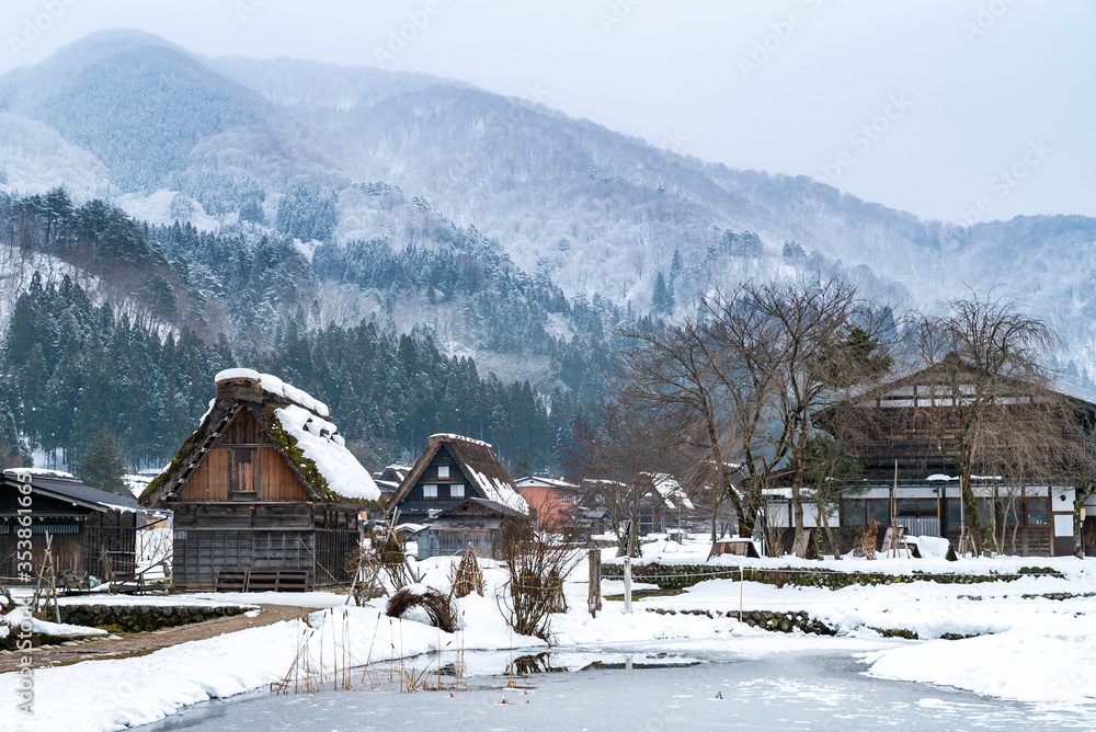 Shirakawago snow winter Japan