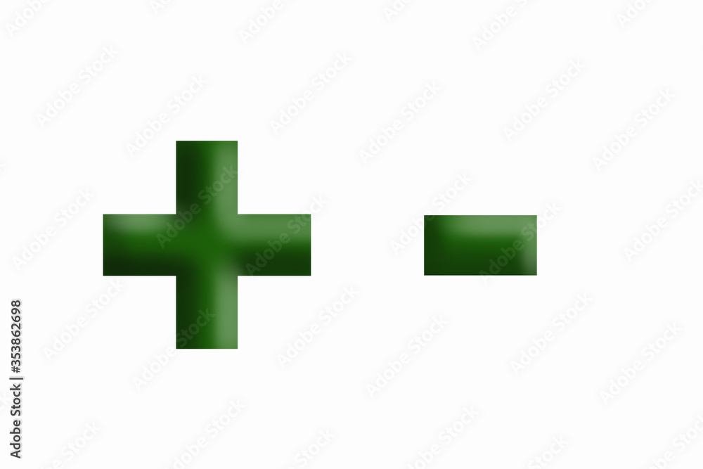 Obraz premium mathematical marks green on a white background