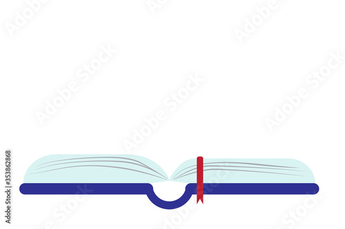 Vector open book icon. Isolated bible illustration. Silhouette of a diary or novel.