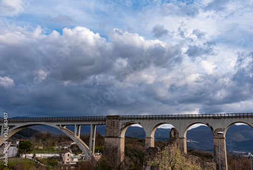 Isernia, Molise, Italy. Santo Spirito railway bridge. View