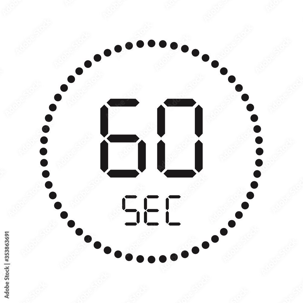 Timer countdown with seconds Icons. Vector Stock Vector Adobe Stock
