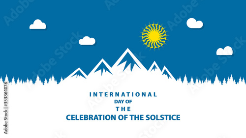 International Day of the Celebration of the Solstice. Vector illustration