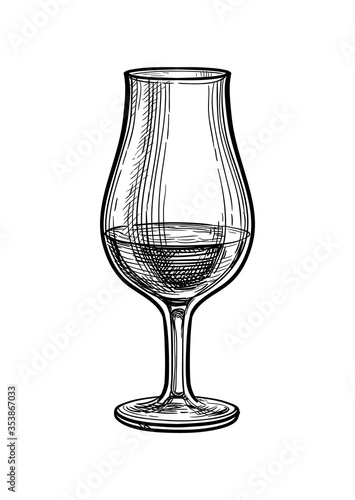 Ink sketch of whiskey glass