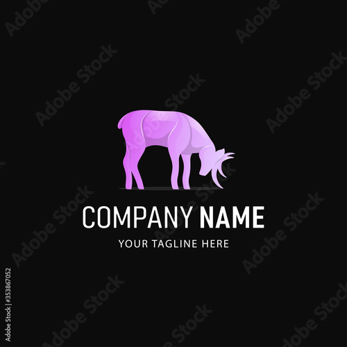 Colorful Deer Logo Design. Gradient Style Animal logo