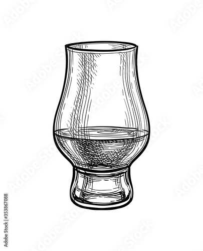 Ink sketch of whiskey glass