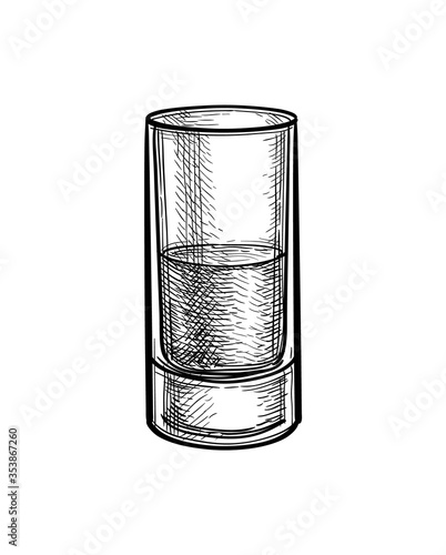 Ink sketch of whiskey glass