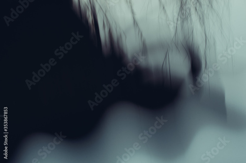 Blurred background, sunset rays in blue and gold colors.  space theme, images