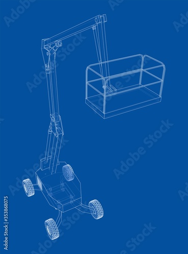 Aerial platform concept outline. Vector
