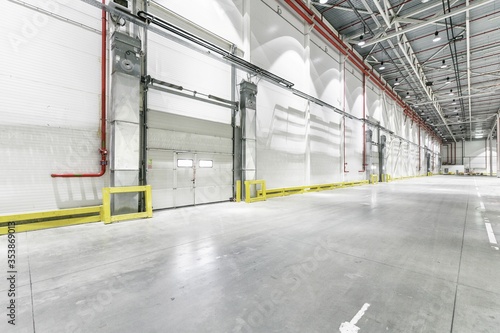 Interior of empty warehouse or garage