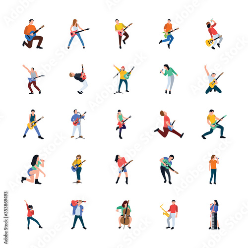  Singer And Musician Flat Characters Pack 