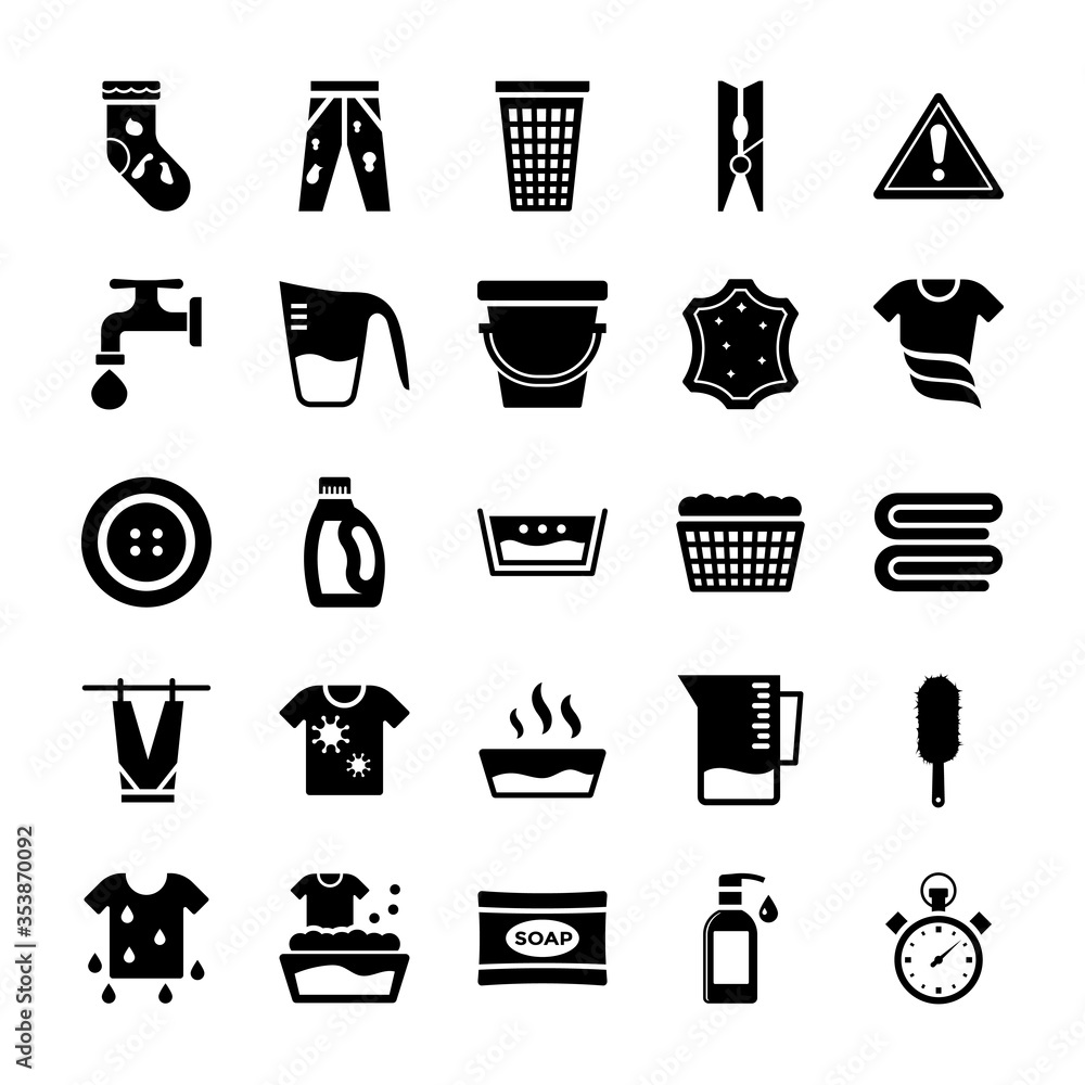Laundry Elements Solid Icons
Laundry Elements Solid Icons