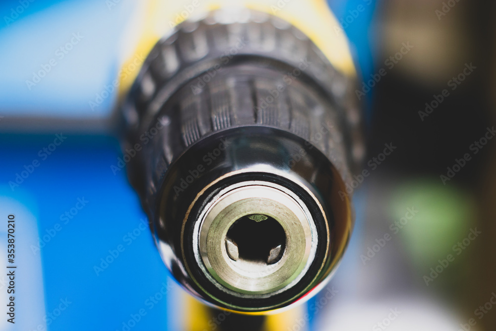 Cordless drill that uses batteries without needing to plug in an electrical outlet. Cordless drill that uses batteries without needing to plug in an electrical outlet.