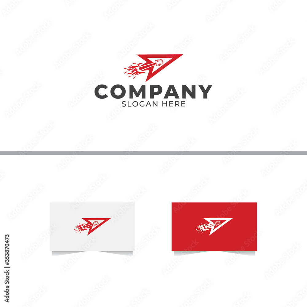 Rock Arrow Logo Design Vector Template Rock Arrow Logo Design Vector Template