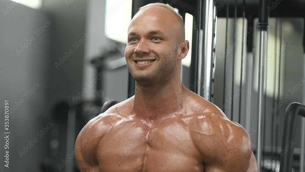 Bodybuilder handsome strong athletic rough man pumping up muscles biceps workout fitness and bodybuilding healthy concept background - muscular fitness men doing arms exercises in gym naked torso
Bodybuilder handsome strong athletic rough man pumping up muscles biceps workout fitness and bodybuilding healthy concept background - muscular fitness men doing arms exercises in gym naked torso