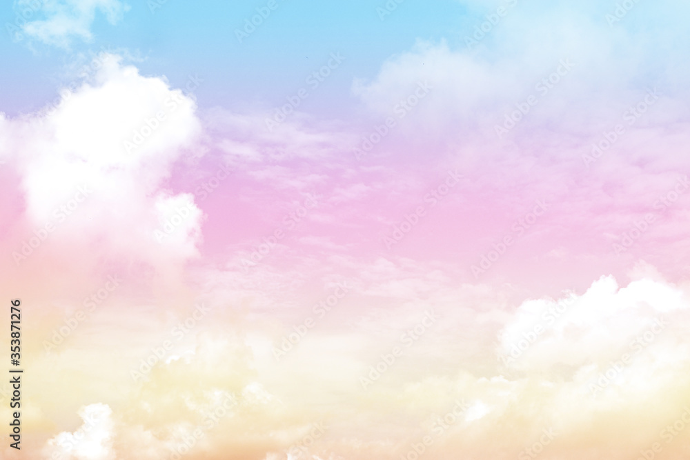 Sky and cloud  with a pastel color background, abstract sky background.