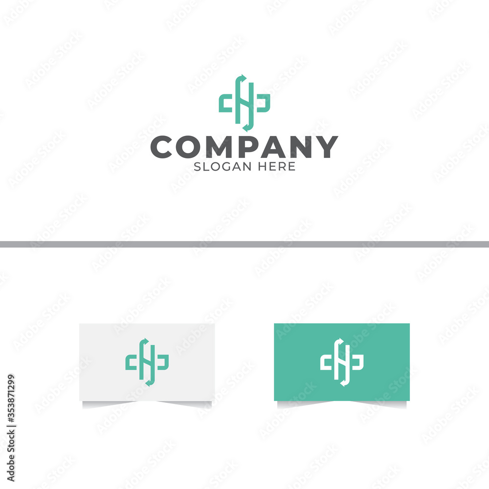 Obraz premium Letter H Arrow Logo Design Vector Template