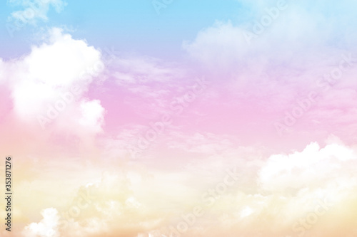 Sky and cloud with a pastel color background, abstract sky background.