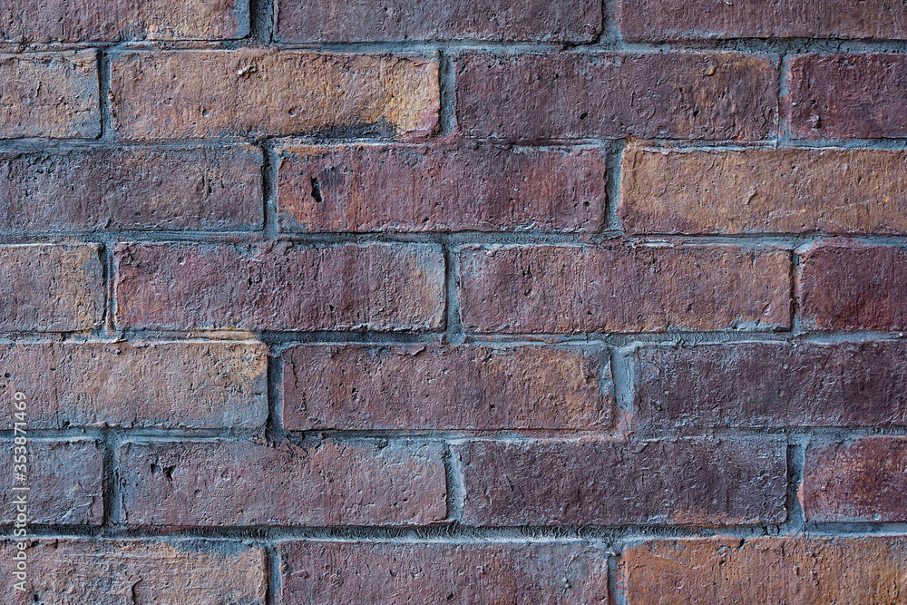 Fototapeta premium Old vintage brick wall. Texture and pattern background.