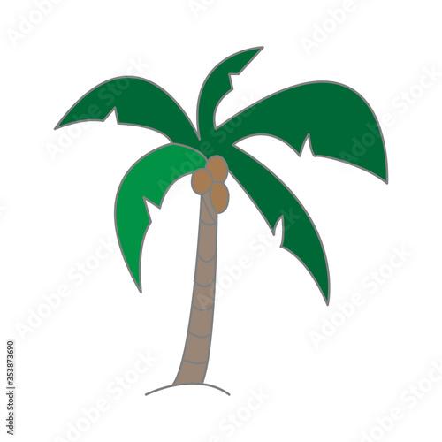 Cartoon coconut tree vector design illustration