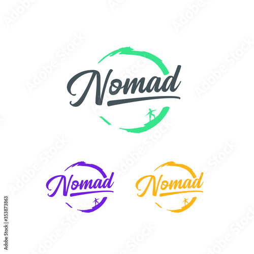 vector logo design, nomad surfing vector logo 