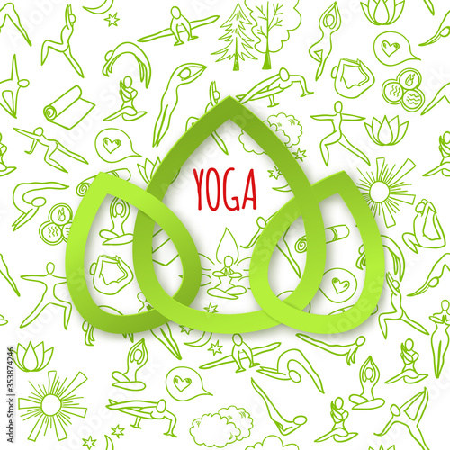 Yoga background, vector illustration