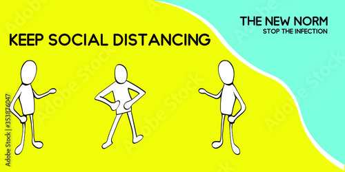 keep social distancing poster illustration