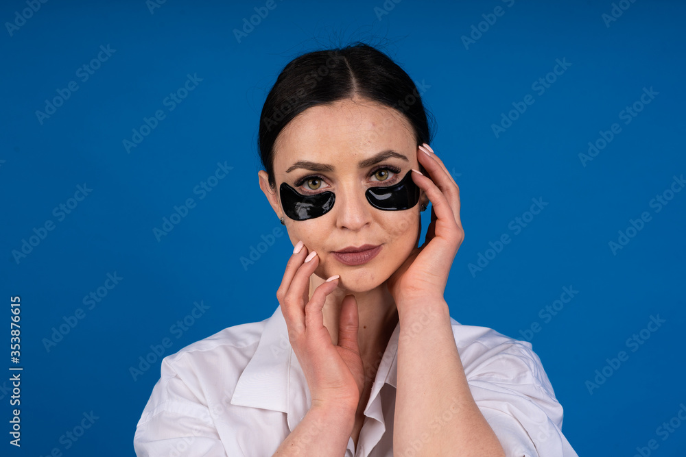Girl doing beauty treatments at home, homemade clothing, a collection of hair and clear skin - favorite moment every woman Girl doing beauty treatments at home, homemade clothing, a collection of hair and clear skin - favorite moment every woman