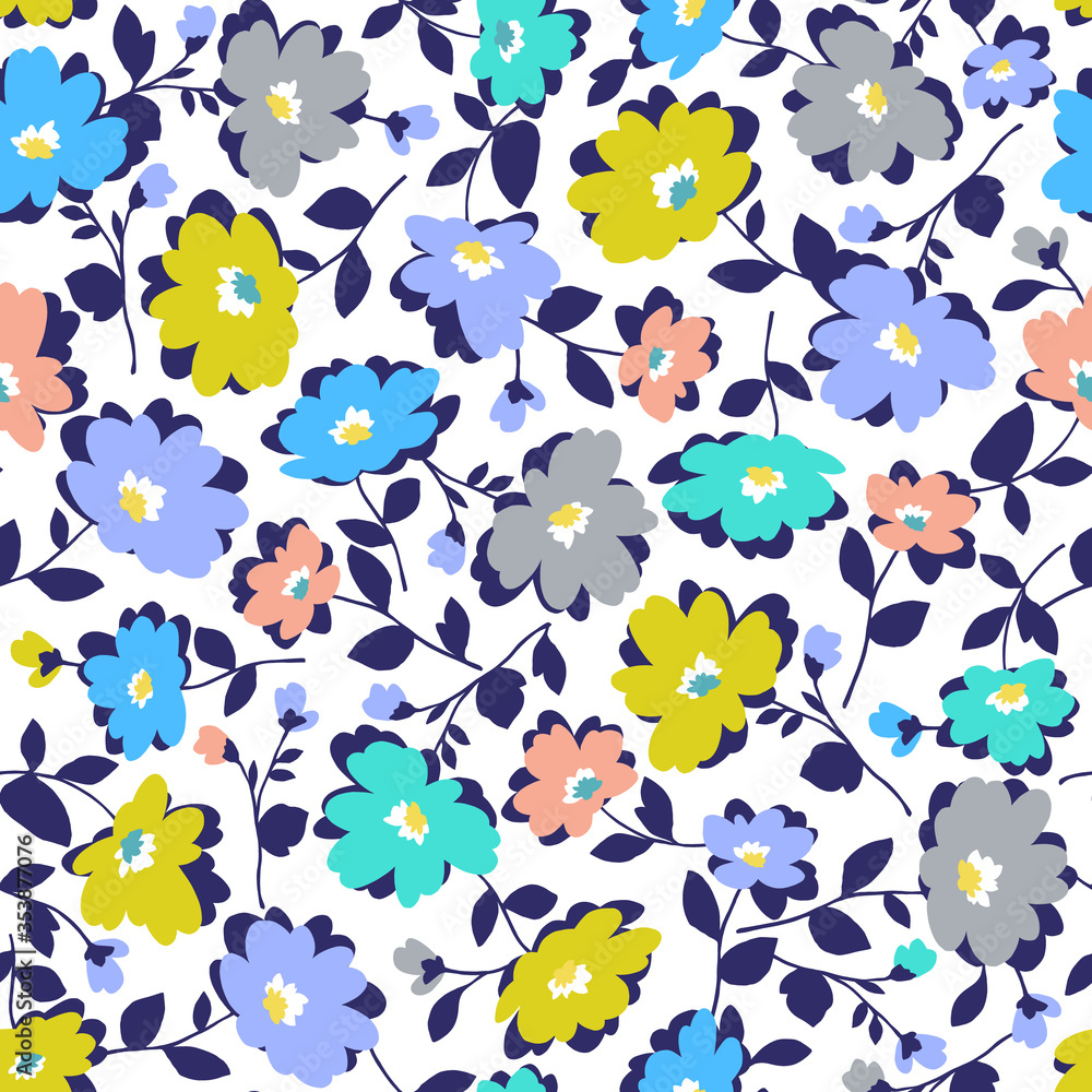 Fototapeta premium Seamless pattern material of an abstract flower,
